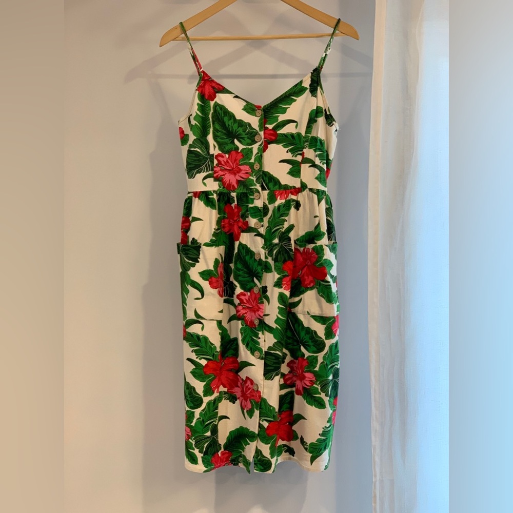COPY - One Clothing Los Angeles Hibiscus Dress Sz M Rayon Linen